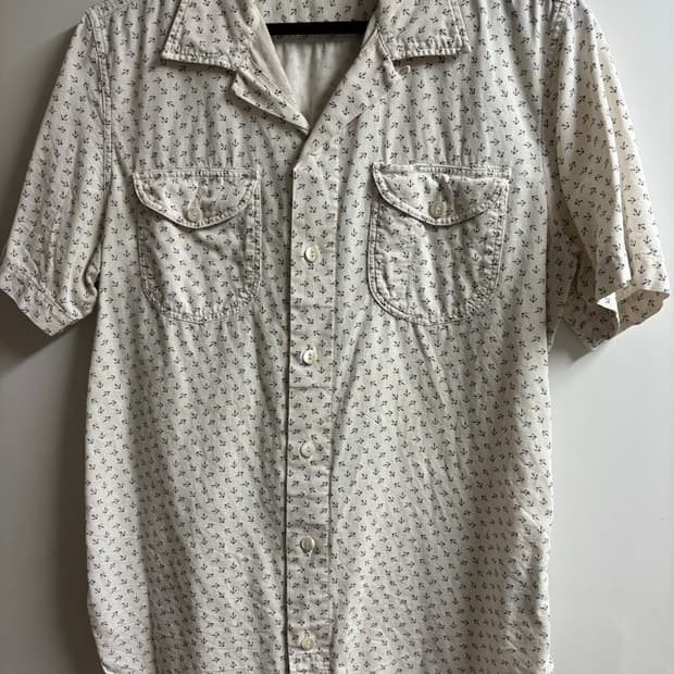 [S] RRL 앵커 샴브레이 캠프셔츠 인디고/크림