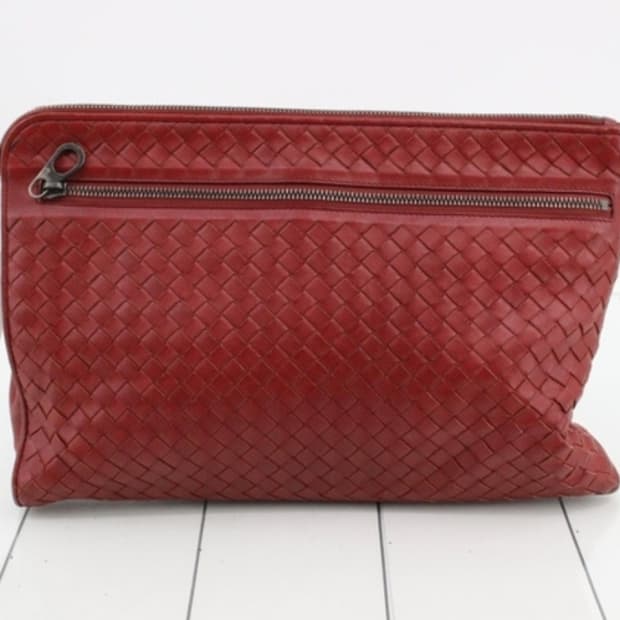 보테가베네타 인차리토 레드 클러치