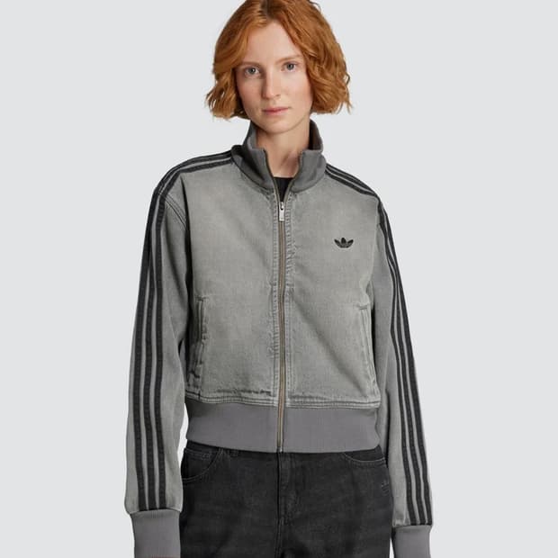 아디다스 데님 트랙탑 차콜 블랙 S