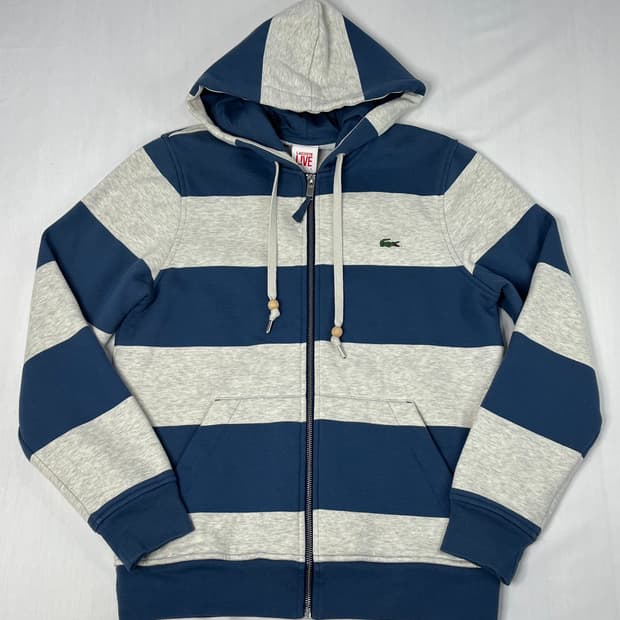 라코스테 라이브 스트라이프 후드집업