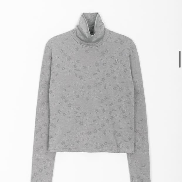 Flower warmer turtleneck (Gray)