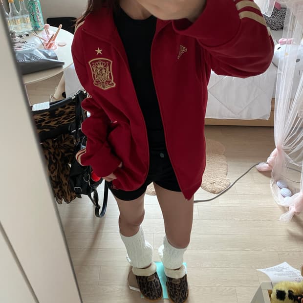 아디다스 스페인 국대 버건디 금장 져지