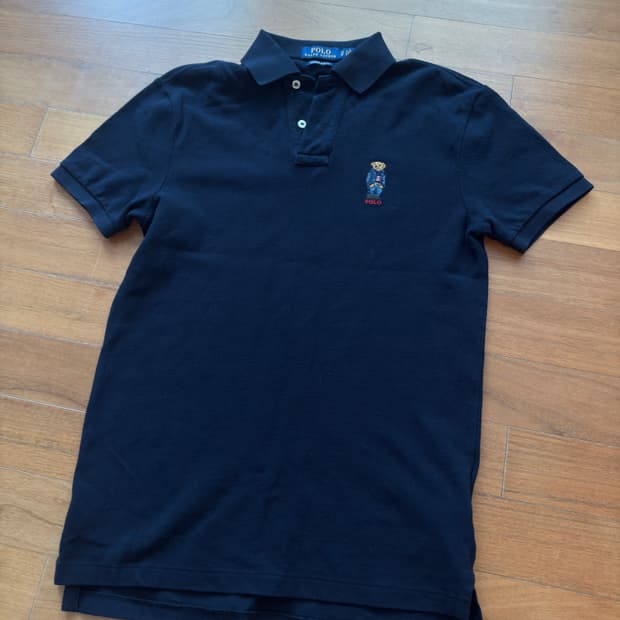 [xs] 폴로 랄프로렌 여성 슬림핏 베어 자수 반팔 티셔츠