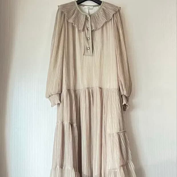 한섬 오즈세컨 넥프릴 롱원피스