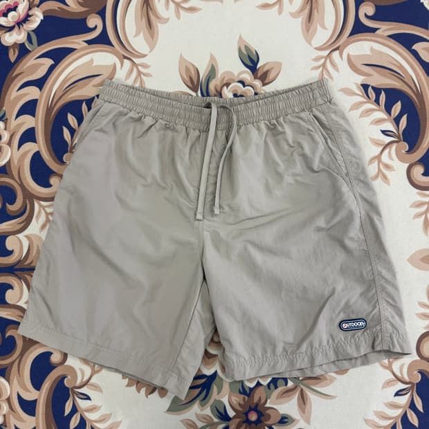 (XL)아웃도어 Outdoor 베이직로고 우븐 반바지(베이지)