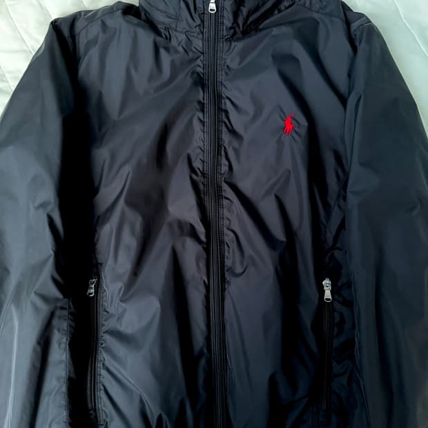 폴로 랄프로렌 폴리쉘 후드 점퍼 블랙m