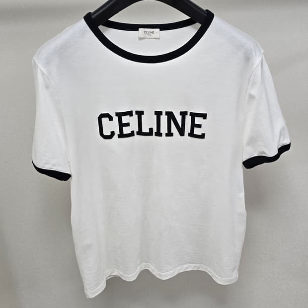 셀린느 로고 링거 반팔 티셔츠 L사이즈 100 판매