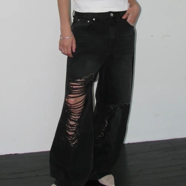 밀로우먼 커브드 데미지 와이드 진