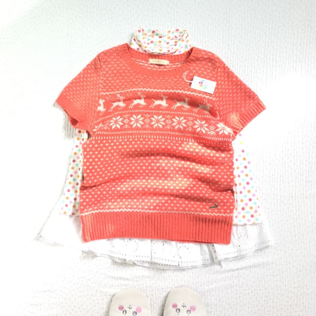 JPN/ 노르딕반팔니트 레이어드반팔니트 모리걸반팔니트 모리룩반팔니트