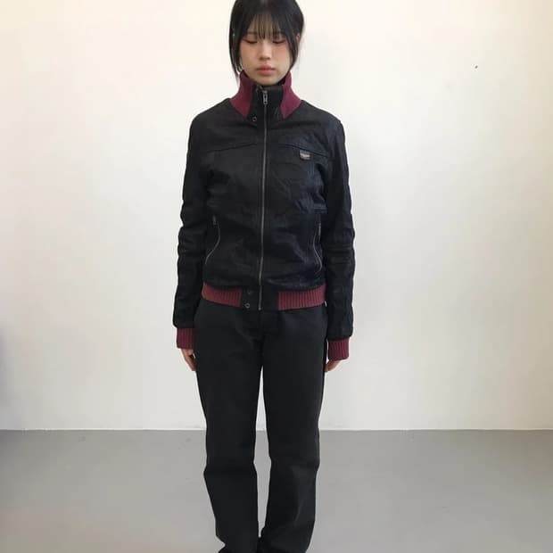 Superdry Crashed Biker Leather Jacket