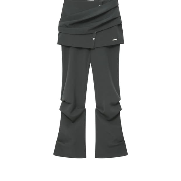 미세키서울 Draped shirt skirt pants SET 차콜