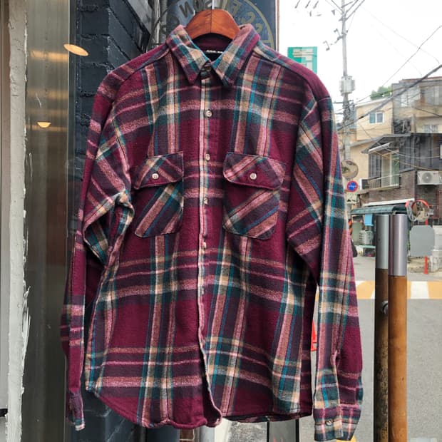 80s/90s Dee Cee flannel shirt-L