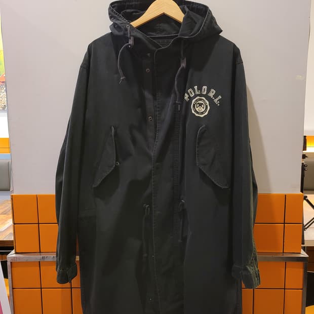 90s 빈티지 폴로 스포츠 피쉬테일 야상 블랙