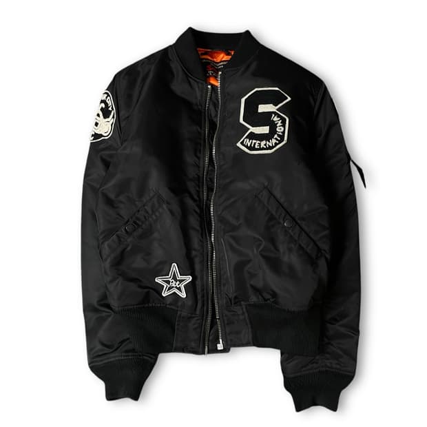 쇼트 MA-1 블랙 빅로고 항공점퍼