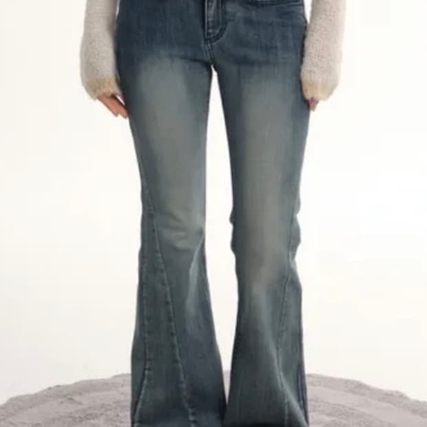 새상품) 애즈온 워싱 데님 부츠컷 M사이즈 블루