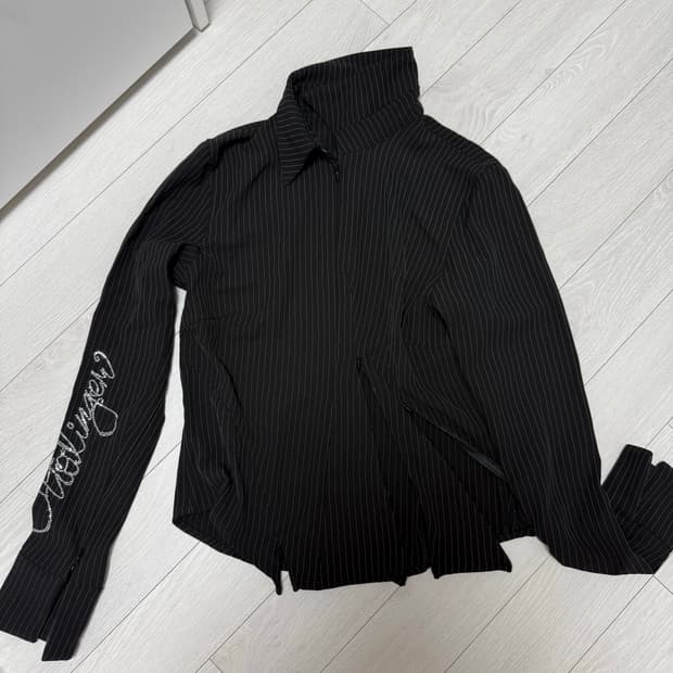 오토링거 로고 슬리브 스트라이프 셔츠