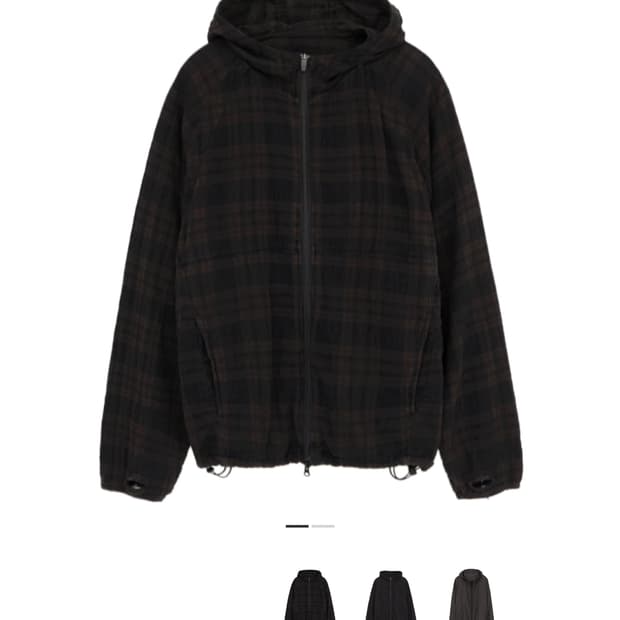 [2] 폴리테루 휴먼 체크 후디 파카 브라운