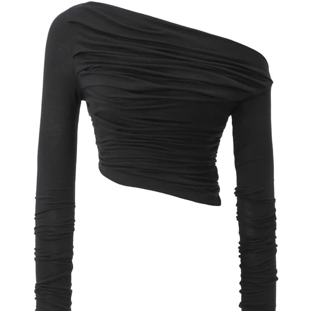 쓰리타임즈 드레이프 탑 블랙