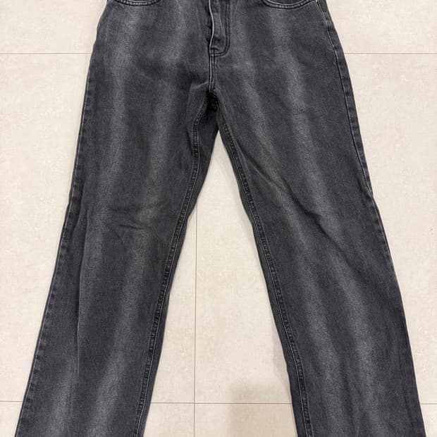 흑청 일자 워싱 데님