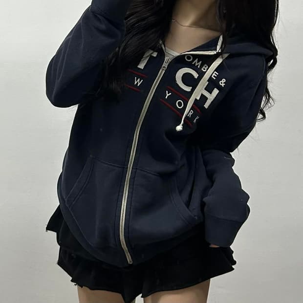 아베크롬비 y2k 올드스쿨 스웻 후드집업 희귀져지(M)