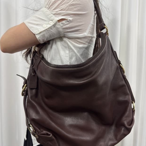 ralph lauren brown leather shoulderbag