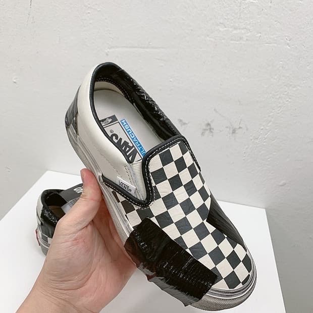 (정품/새상품) 반스 여성 볼트 클래식 슬립온 블랙 체커보드 스니커즈