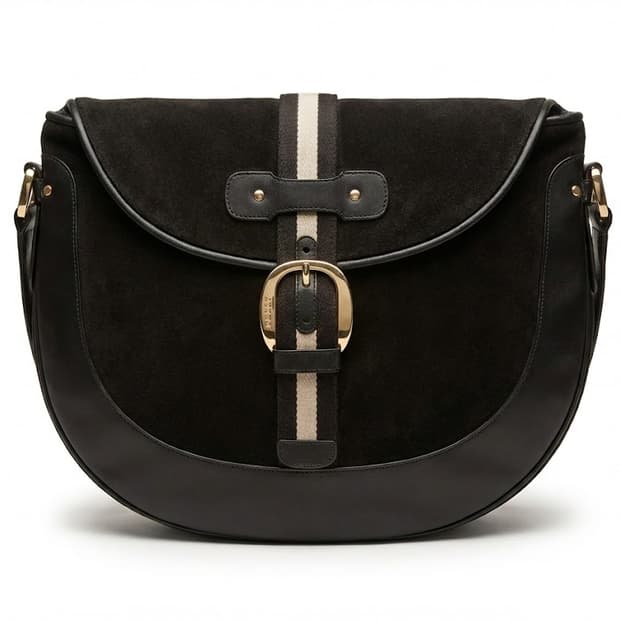 Bally 블랙 스웨이드 레더 숄더백