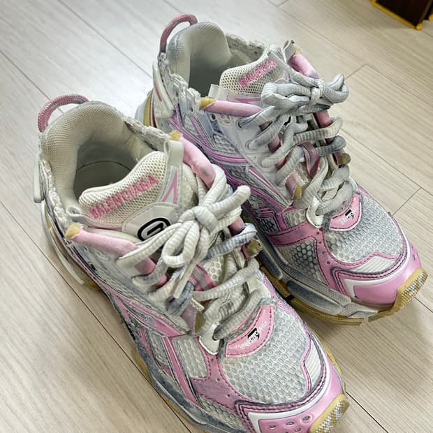 발렌시아가 핑크 빈티지 스니커즈 35