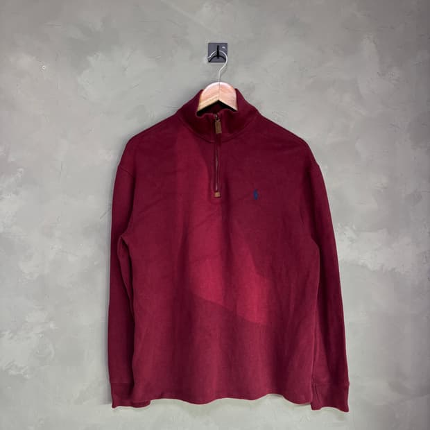 폴로 랄프로렌 니트 반집업 버건디