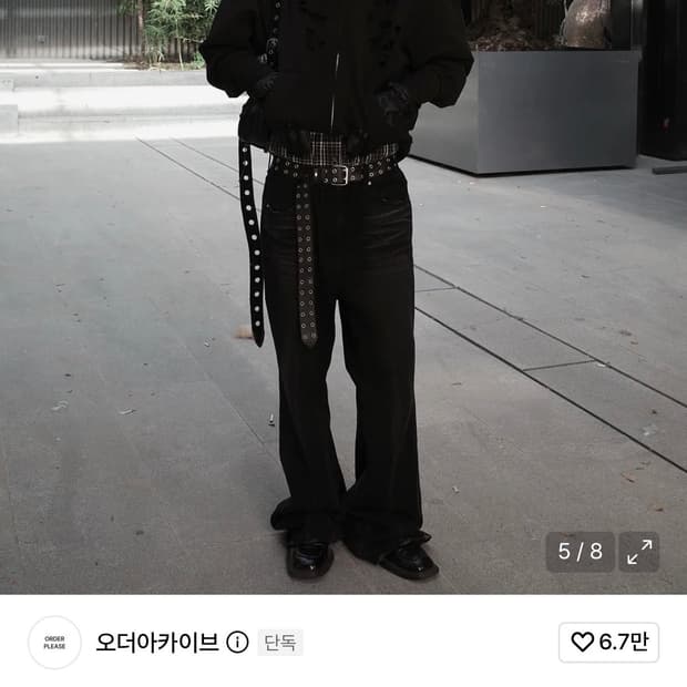 [L] 오더아카이브 배기 플레어 데님 흑청