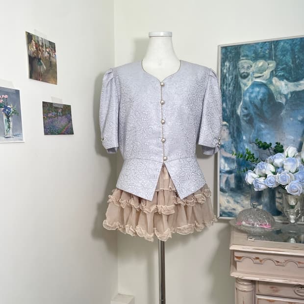 lavender puff sleeve princess jacket