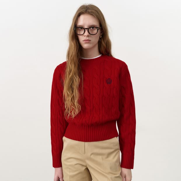 던스트(DUNST) 케이블 크루넥 니트 44