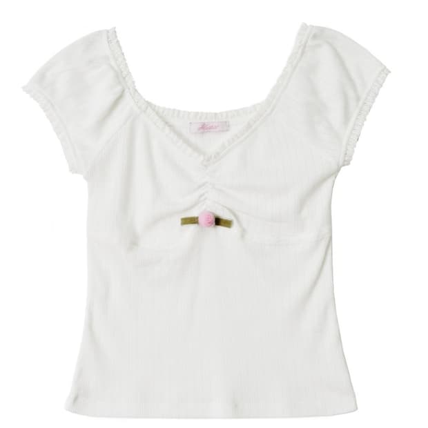 헤티 Hetit Pure Rose Cotton Top (White)