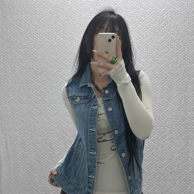 리바이스 올드스쿨 레트로 빈티지 데님 조끼 L C08398