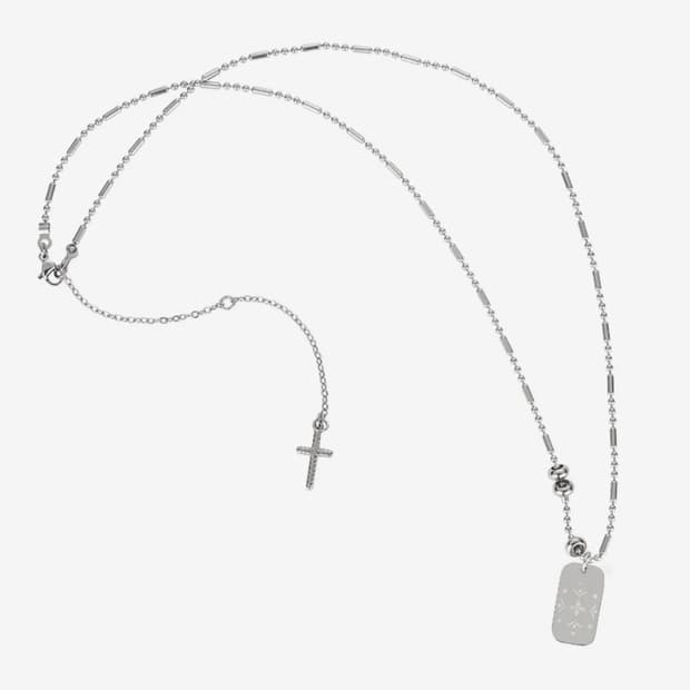 holy clover necklace-silver