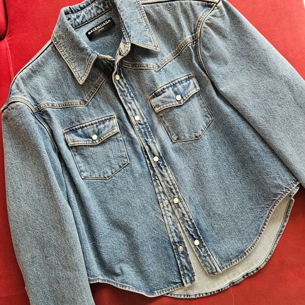 [L] 발렌시아가 크롭 데님 자켓