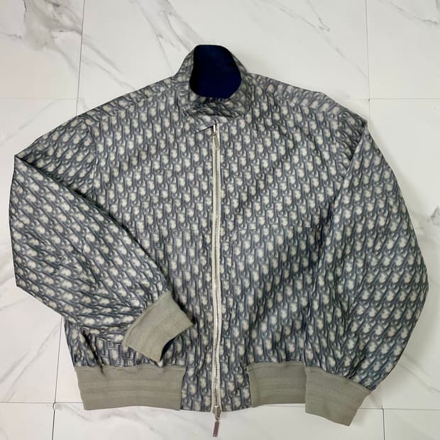 디올 오블리크 리버서블 테크니컬 봄버 블루종 자켓 50 한글택