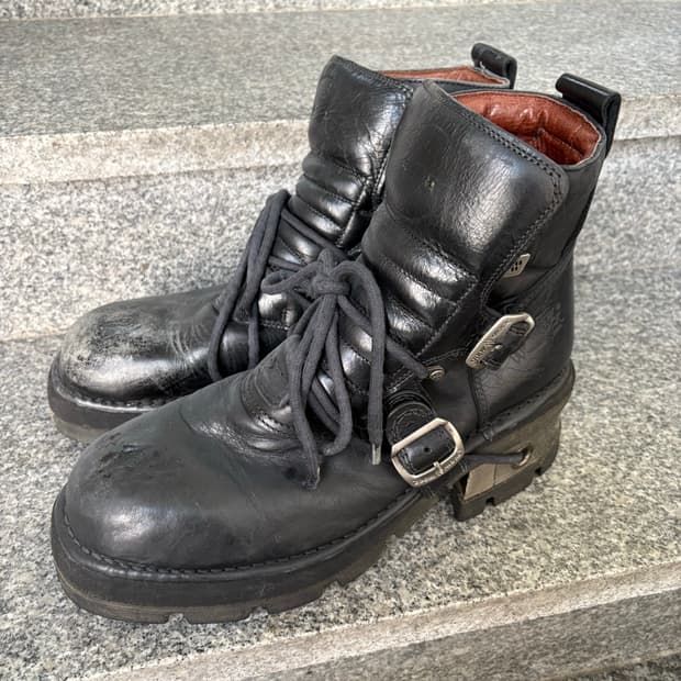 90s 빈티지 뉴락 부츠 NEW ROCK Steel Heel Boots