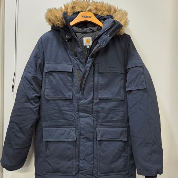 칼하트 네이비 후드 덕다운 패딩 점퍼 90 빵빵다운 폭신폭신다운