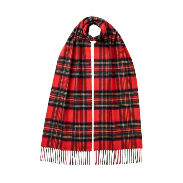 존스톤스 오브 엘긴 캐시미어 우븐 스카프 Royal Stewart