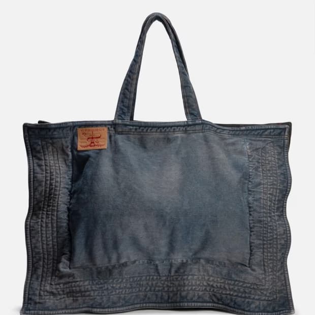 Y/Project blue denim steel wire totebag 