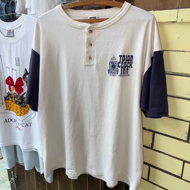90's Vintage Henley Tee Made in U.S.A.