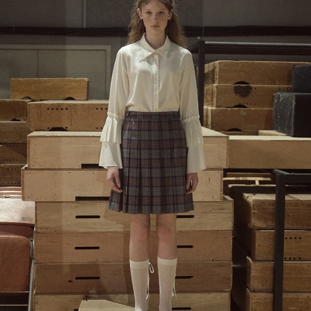 락피쉬 클래식 체크 플리츠 스커트(157,000)