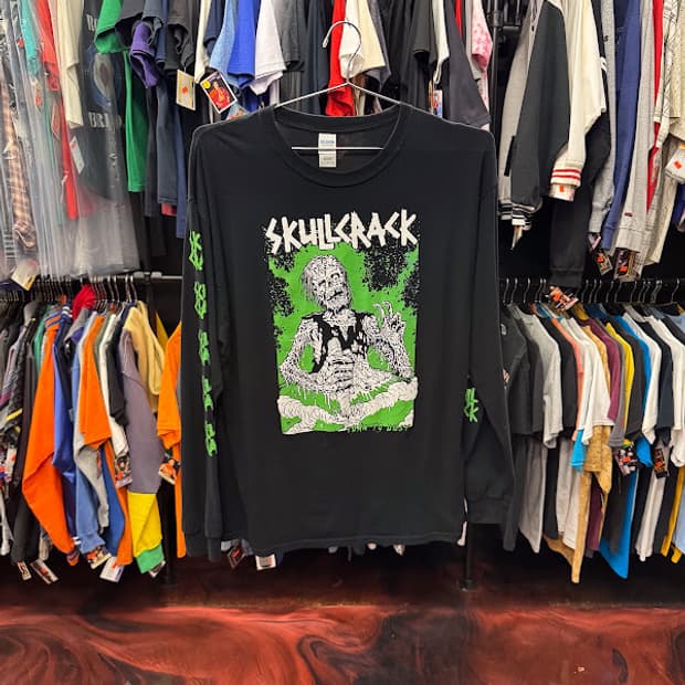 2019년 빈티지 Skullcrack 하드 코어 펑크 밴드 셔츠
