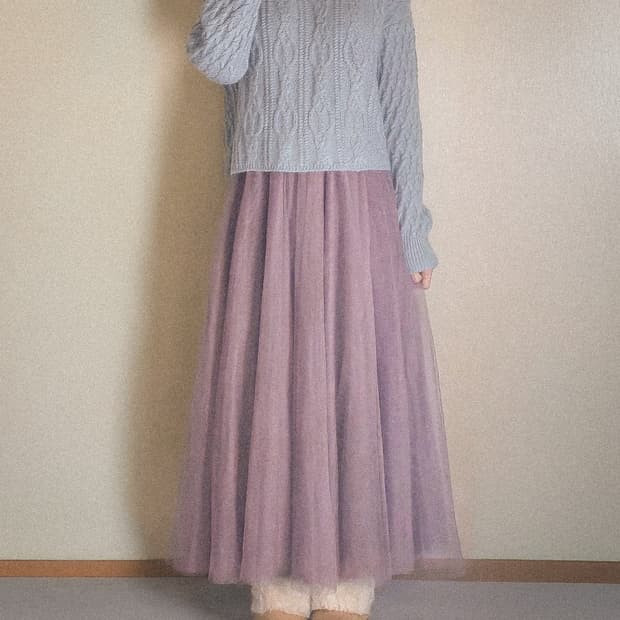 모리/ 라떼갸루/ 라벤더 샤스커트(새상품)