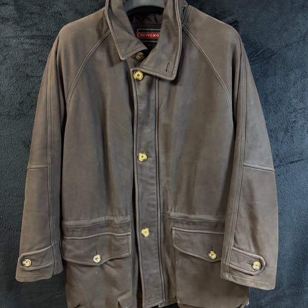 쉐비뇽 CHEVIGNON 소가죽 레더 자켓 (퀼팅 라이닝) XXL