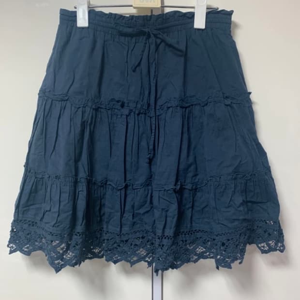 모리걸하구미 네이비 레이스트리밍 스커트