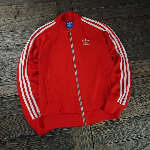 [아디다스] 슈퍼스타 져지 트랙탑 집업 자켓 레드 M19020