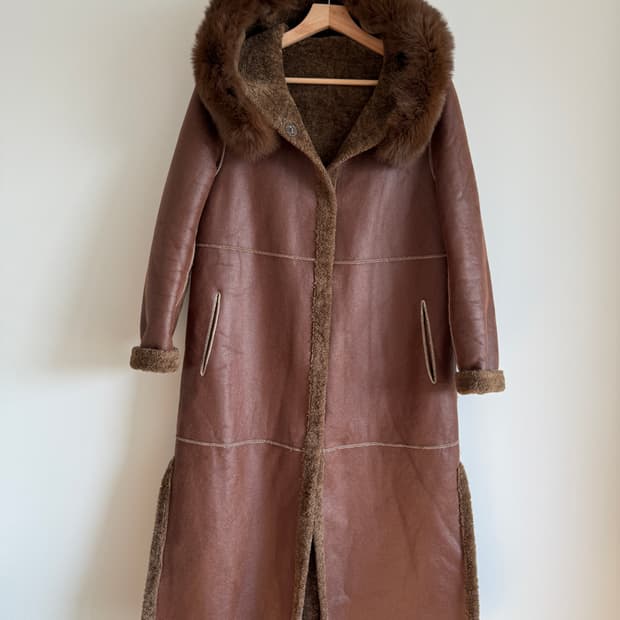 Pre owned 롱 코트 무스탕