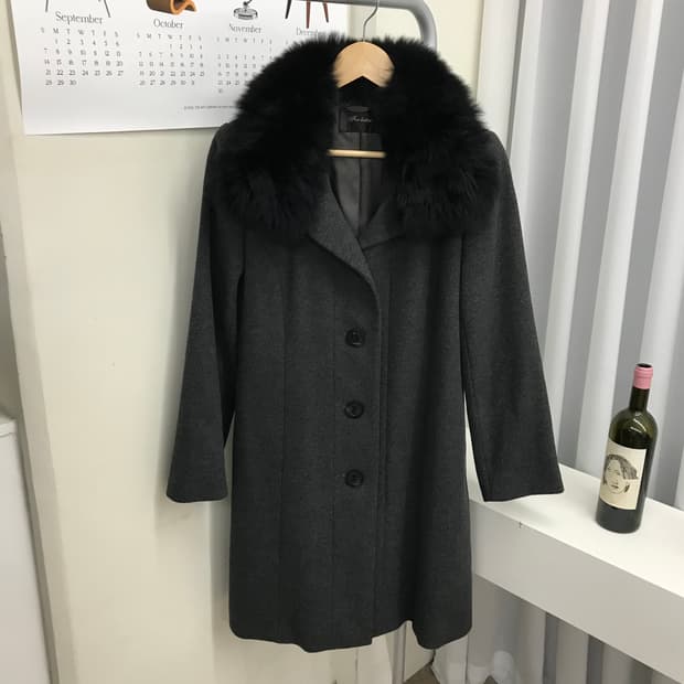 일제 캐시미어 퍼 빅카라 코트